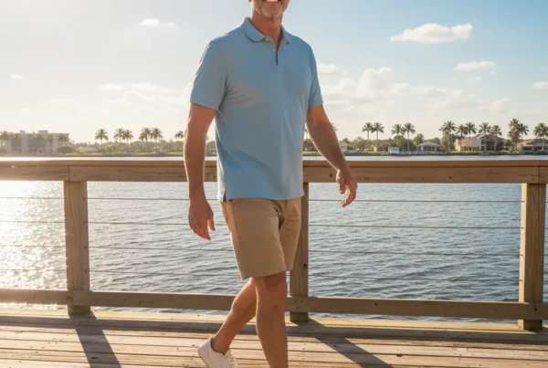 Man enjoying a pain-free walk after non-surgical knee pain treatment in Port Orange.